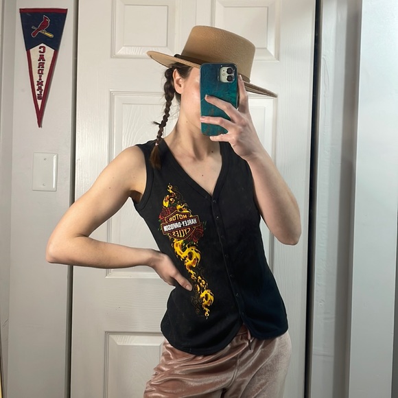 Harley Davidson NEW Graphic Flame Tank Top Size Medium - Picture 1 of 5